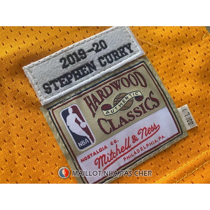 Maillot Golden State Warriors Stephen Curry NO 30 Mitchell & Ness 2019-20 Jaune